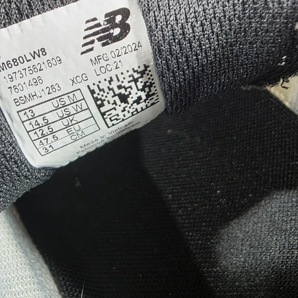 New Balance Fresh Foam 680v8 Mens Running Shoes White Black Yellow Size 13 - Picture 8 of 8